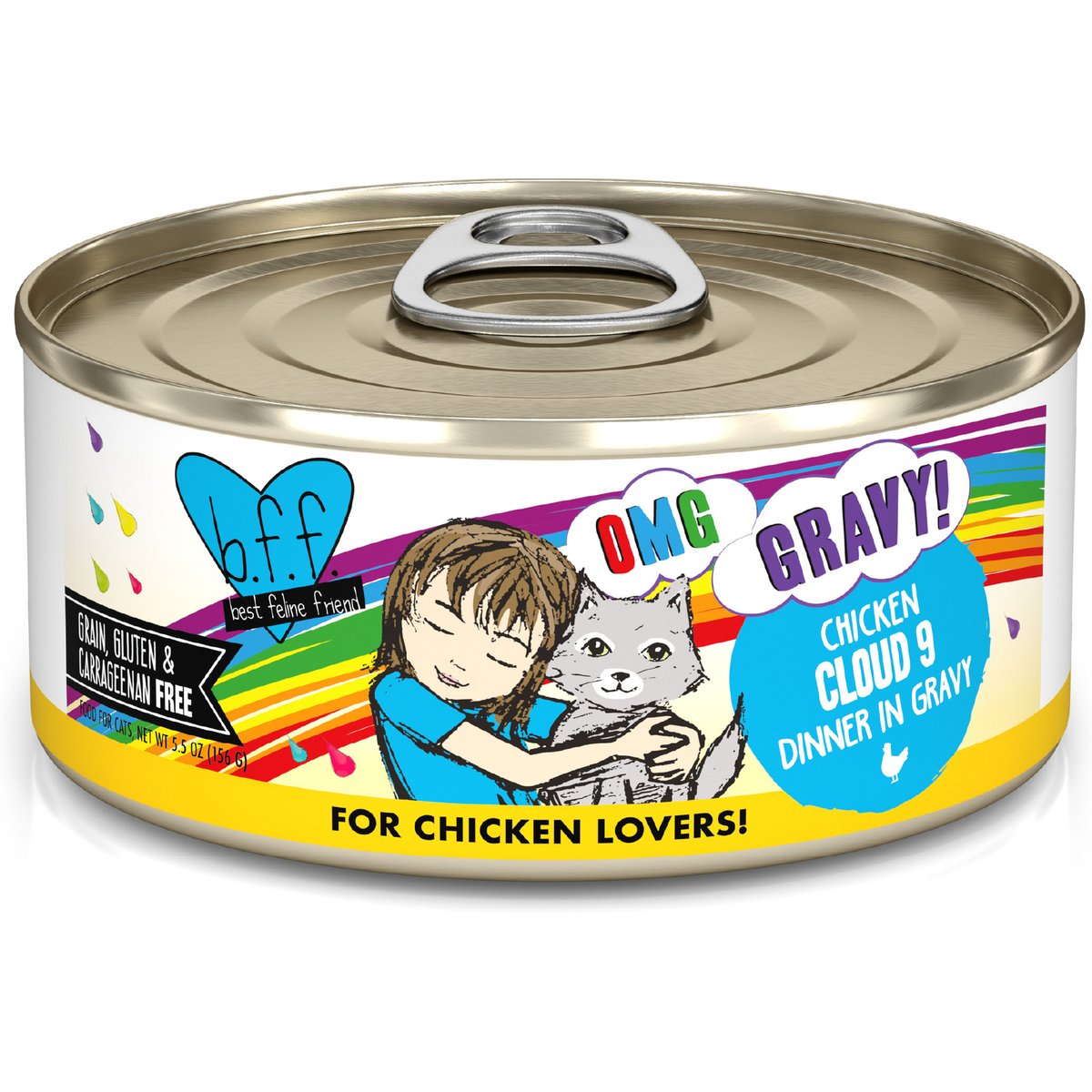 BFF OMG Cloud 9! Chicken in Gravy Minced Grain-Free Wet Cat Food, 5.5-oz can, case of 8