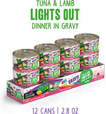 Show full view: BFF OMG Lights Out! Tuna & Lamb Wet Canned Cat Food, 2.8-oz can, case of 12 slide 3 of 12