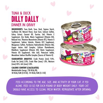 Show full view: BFF OMG Dilly Dally! Tuna & Duck Flavor Wet Canned Cat Food, 5.5-oz can, case of 8 slide 6 of 12