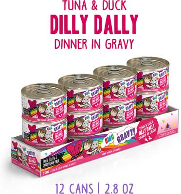 Show full view: BFF OMG Dilly Dally! Tuna & Duck Flavor Wet Canned Cat Food, 2.8-oz can, case of 12 slide 3 of 11
