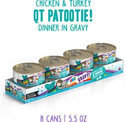 BFF OMG QT Patootie! Chicken & Turkey Dinner in Gravy Grain-Free Wet Cat Food, 5.5-oz, case of 8 slide 2 of 8