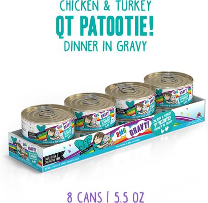 Show full view: BFF OMG QT Patootie! Chicken & Turkey Dinner in Gravy Grain-Free Wet Cat Food, 5.5-oz, case of 8 slide 3 of 13