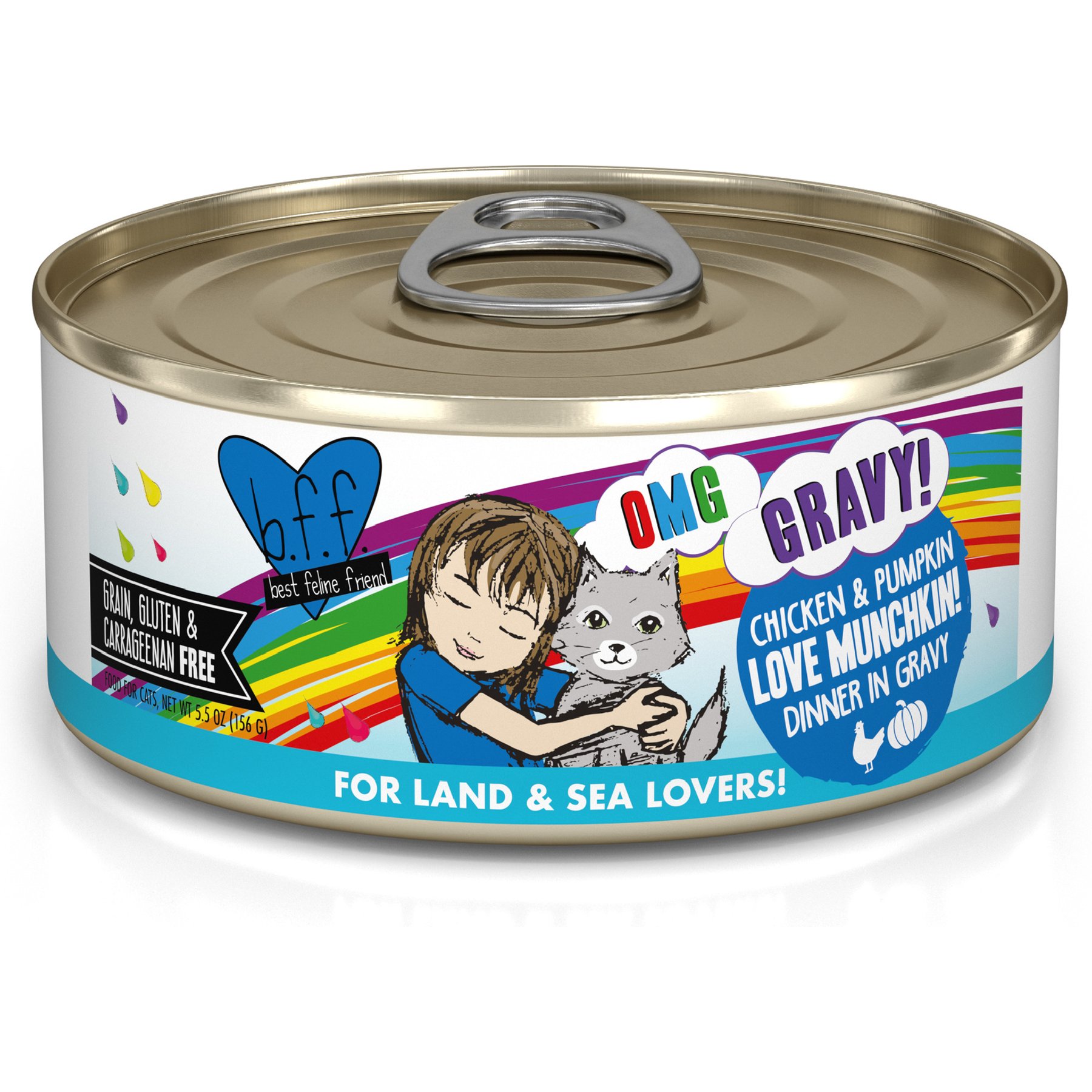 BFF OMG Love Munchkin! Chicken & Pumpkin Dinner in Gravy Grain-Free Canned Cat Food, 5.5-oz, case of 8