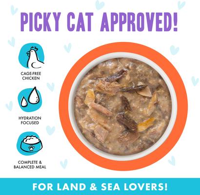 Show full view: BFF OMG Crazy 4 U! Chicken & Salmon Dinner in Gravy Grain-Free Canned Cat Food, 2.8-oz, case of 12 slide 4 of 12