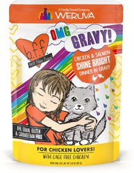 BFF OMG Shine Bright! Chicken & Salmon in Gravy Wet Cat Food Pouches, 2.8-oz pouch, 12 count