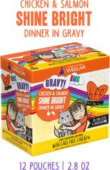 BFF OMG Shine Bright! Chicken & Salmon in Gravy Wet Cat Food Pouches, 2.8-oz pouch, 12 count slide 2 of 9