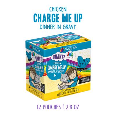 Show full view: BFF OMG Charge Me Up! Chicken in Gravy Wet Cat Food, 2.8-oz pouch, 12 count slide 3 of 13
