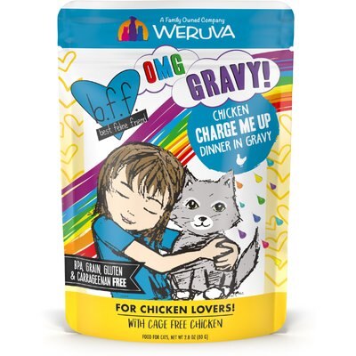BFF BFF OMG Charge Me Up! Chicken in Gravy Wet Cat Food, 2.8-oz pouch, 12 count