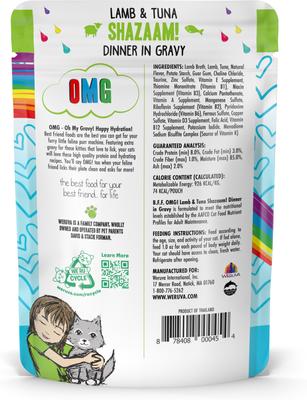 Show full view: BFF OMG Shazaam! Lamb & Tuna Dinner in Gravy Grain-Free Cat Food Pouches, 2.8-oz, pack of 12 slide 4 of 12