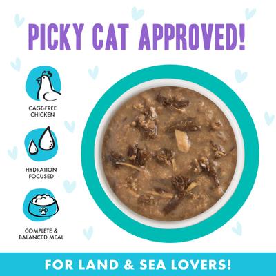 Show full view: BFF OMG Seeya Sooner! Chicken & Tuna Dinner in Gravy Grain-Free Cat Food Pouches, 2.8-oz, pack of 12 slide 5 of 13