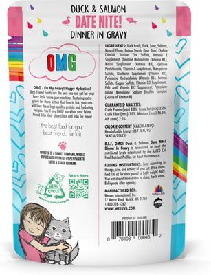 Show full view: BFF OMG Date Nite! Duck & Salmon Dinner in Gravy Grain-Free Cat Food Pouches, 2.8-oz, pack of 12 slide 4 of 13