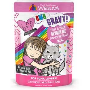 BFF Tuna & Duck Devour Me Dinner in Gravy Wet Cat Food Pouches, 3-oz, case of 12
