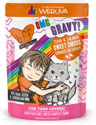 BFF Tuna & Salmon Sweet Cheeks Dinner in Gravy Wet Cat Food Pouches, 3-oz, case of 12