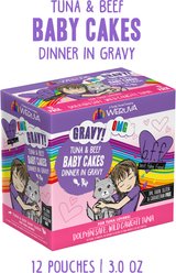 BFF Tuna & Beef Baby Cakes Dinner in Gravy Wet Cat Food Pouches, 3-oz, case of 12 slide 2 of 9