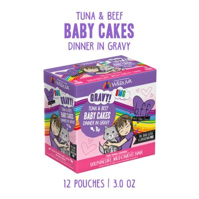 Show full view: BFF Tuna & Beef Baby Cakes Dinner in Gravy Wet Cat Food Pouches, 3-oz, case of 12 slide 3 of 13