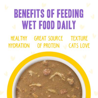 Show full view: BFF OMG Best Feline Friend Oh My Gravy! Yahoo Yellows! Variety Pack Grain-Free Wet Cat Food, 2.8-oz can, case of 12 slide 7 of 13