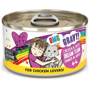 BFF OMG Dream Team! Chicken & Duck in Gravy Wet Canned Cat Food, 2.8-oz can, case of 12