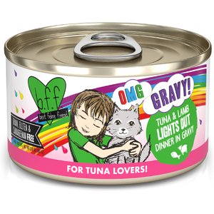 BFF OMG Lights Out! Tuna & Lamb Wet Canned Cat Food, 2.8-oz can, case of 12