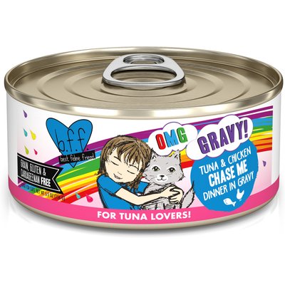 BFF BFF OMG Chase Me! Tuna & Chicken Flavor Wet Canned Cat Food, 5.5-oz can, case of 8