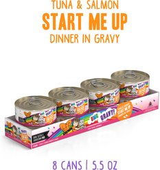 BFF OMG Start Me Up! Tuna & Salmon Flavor Minced Grain-Free Wet Cat Food, 5.5-oz can, case of 8 slide 2 of 8