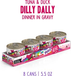 BFF OMG Dilly Dally! Tuna & Duck Flavor Wet Canned Cat Food, 5.5-oz can, case of 8 slide 2 of 9