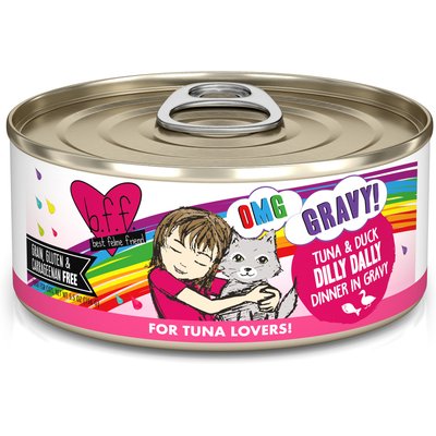 BFF BFF OMG Dilly Dally! Tuna & Duck Flavor Wet Canned Cat Food, 5.5-oz can, case of 8