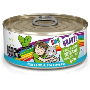 BFF OMG Selfie Cam! Chicken & Lamb Dinner in Gravy Grain-Free Canned Cat Food, 5.5-oz, case of 8