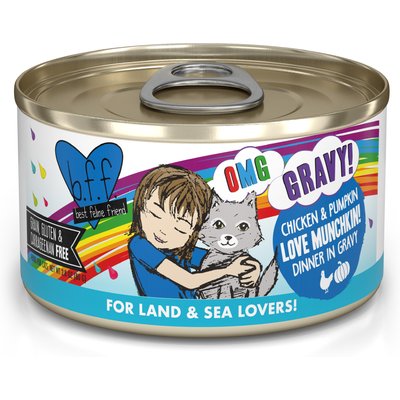 BFF BFF OMG Love Munchkin! Chicken & Pumpkin Dinner in Gravy Grain-Free Canned Cat Food, 2.8-oz, case of 12