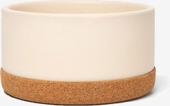 Waggo Corky Non-Slip Removable Cork Base Dog & Cat Bowl, 4-cup, Buttercream