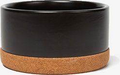 Waggo Corky Non-Slip Removable Cork Base Dog & Cat Bowl, 4-cup, Black