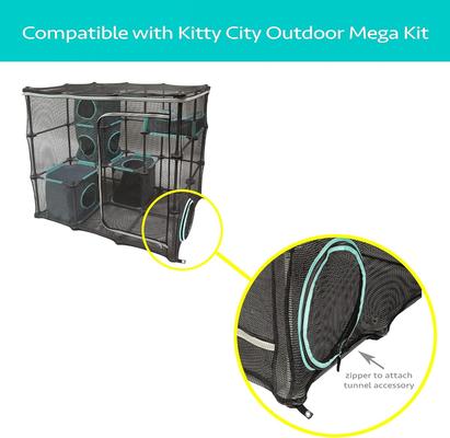 Show full view: Kitty City Outdoor Cat Play Tunnel, Teal, 10-ft slide 7 of 9