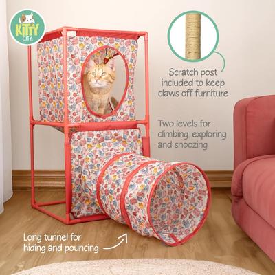 Show full view: Kitty City Cozy Retreat Cube Cat Tree, Red slide 5 of 8