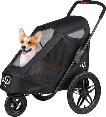 Discontinued - PETIQUE Breeze Dog Jogger Stroller with Tire Pump, Black -  Chewy.com
