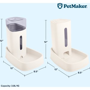 Pet Adobe 3.8-L Automatic Feeder for Dogs & Cats, 2 count, White