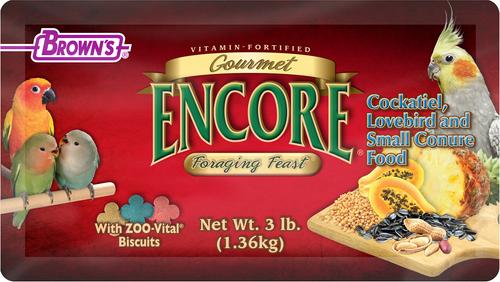 Show full view: Brown's Encore Gourmet Foraging Feast Cockatiel Food, 3-lb slide 5 of 7