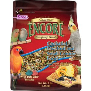 Brown's Encore Gourmet Foraging Feast Cockatiel Food, 3-lb