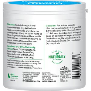 TropiClean Plaque & Tartar Removing Fresh Breath Finger Dog & Cat Dental Wipes, 50 count