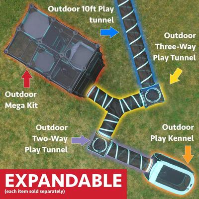 Show full view: Kitty City Outdoor Cat Play Tunnel, Teal, 10-ft slide 6 of 9