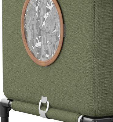 Show full view: Wooflex Heated Outdoor Insulated Waterproof Feral Winter Cat House with Heating Pad & Escape Door, Green, 16.5 × 13.8 × 18.9-in slide 7 of 9