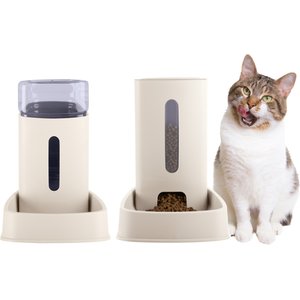 Pet Adobe 3.8-L Automatic Feeder for Dogs & Cats, 2 count, White