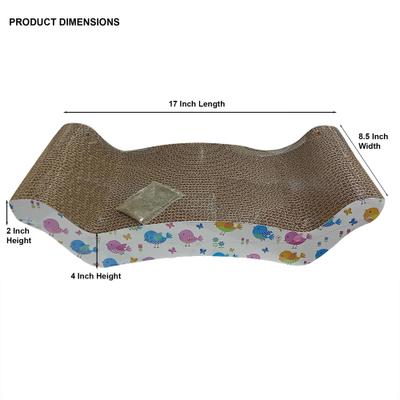 Show full view: PetRageous Designs Early Bird Corrugated W-Shaped Lounge Cat Scratcher slide 3 of 4