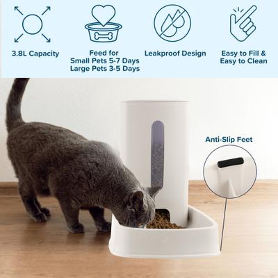 Show full view: Pet Adobe 3.8-L Automatic Feeder for Dogs & Cats, 2 count, White slide 3 of 8