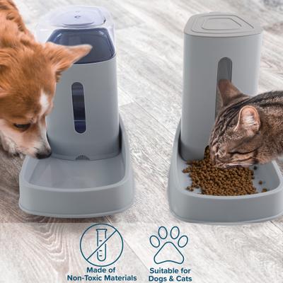 Show full view: Pet Adobe 3.8-L Automatic Feeder for Dogs & Cats, 2 count, Gray slide 3 of 7