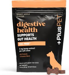 +PlusPET Broad Spectrum Hemp Apple Flavored Extract Soft Chew Digestive Health Supplement for Dogs, 30 count