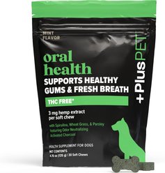 +PlusPET Broad Spectrum Hemp Extract Mint Flavored Soft Chew Oral Health Supplement for Dogs, 30 count