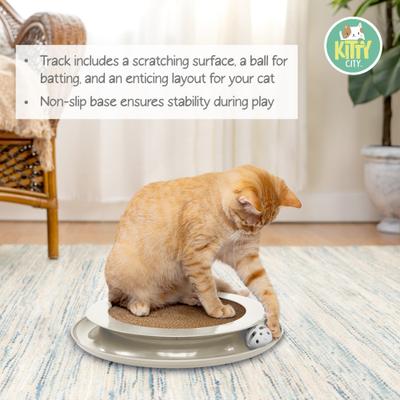 Show full view: Kitty City Ball Track Cat Scatcher, Tan slide 4 of 8