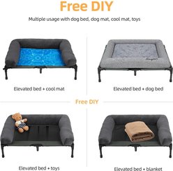 BingoPaw Outdoor Summer Elevated Detachable Plush Bolster Dog Bed with Removable Cover, Grey, X-Large slide 2 of 9