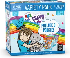 BFF OMG Potluck O' Pouches Variety Pack Grain-Free Cat Food Pouches, 2.8-oz, pack of 12