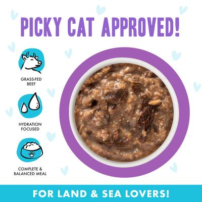 Show full view: BFF OMG Booya! Beef & Chicken Dinner in Gravy Grain-Free Cat Food Pouches, 2.8-oz, pack of 12 slide 5 of 13
