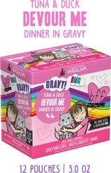 BFF Tuna & Duck Devour Me Dinner in Gravy Wet Cat Food Pouches, 3-oz, case of 12 slide 2 of 9
